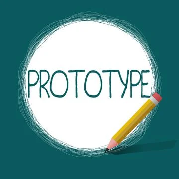 Conceptual hand writing showing Prototype. Business photo text Preliminary 스톡 일러스트