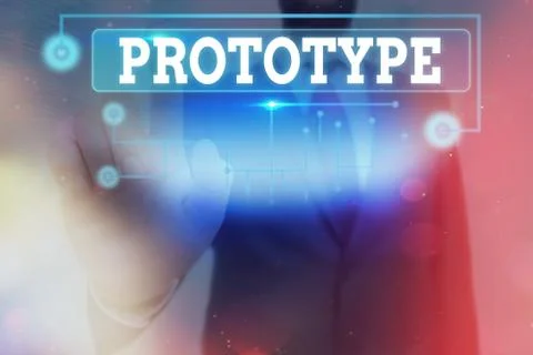 Conceptual hand writing showing Prototype. Business photo text first and usually Fotos Stock