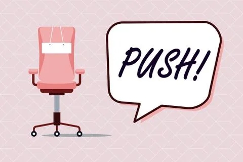 Conceptual hand writing showing Push. Business photo text move forward by using Stock Illustration
