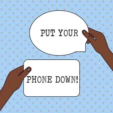 Conceptual hand writing showing Put Your Phone Down. Business photo text end Stock Illustration