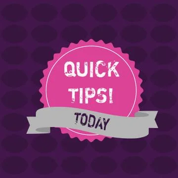 Conceptual hand writing showing Quick Tips. Business photo text small but Stock Illustration