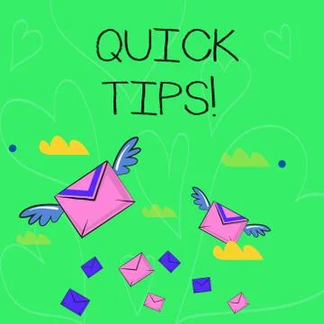 Conceptual hand writing showing Quick Tips. Business photo showcasing small but Stock Illustration