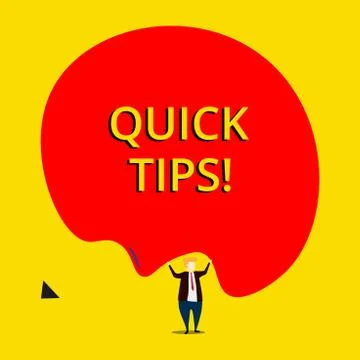Conceptual hand writing showing Quick Tips. Business photo showcasing small but Stock Illustration