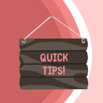 Conceptual hand writing showing Quick Tips. Business photo text small but Stock Illustration