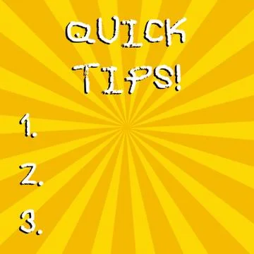Conceptual hand writing showing Quick Tips. Business photo text small but Stock Illustration