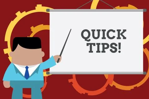 Conceptual hand writing showing Quick Tips. Business photo text small but Stock Illustration