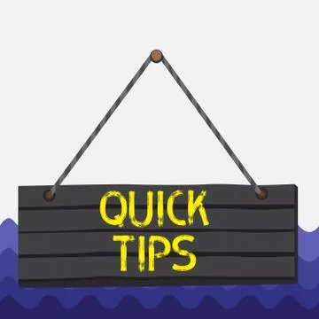 Conceptual hand writing showing Quick Tips. Business photo showcasing small but Stock Illustration