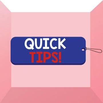 Conceptual hand writing showing Quick Tips. Business photo showcasing small but Stock Illustration