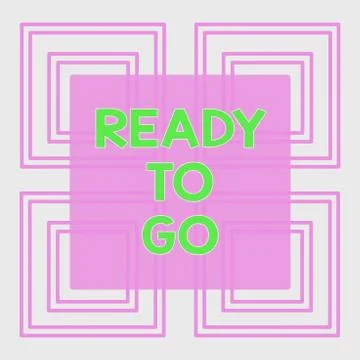 Conceptual hand writing showing Ready To Go. Business photo text Are you Stock Illustration