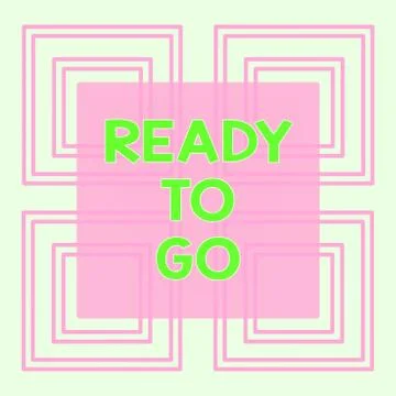 Conceptual hand writing showing Ready To Go. Business photo text Are you Stock Illustration