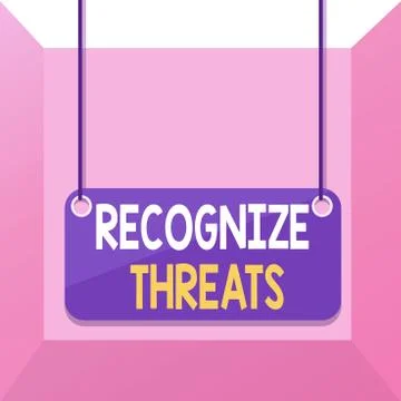 Conceptual hand writing showing Recognize Threats. Business photo showcasing 스톡 일러스트