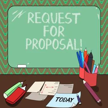 Conceptual hand writing showing Request For Proposal. Business photo showcasing 스톡 일러스트