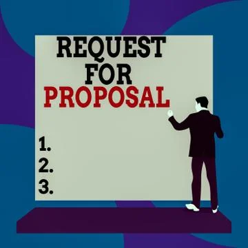 Conceptual hand writing showing Request For Proposal. Business photo text 스톡 일러스트