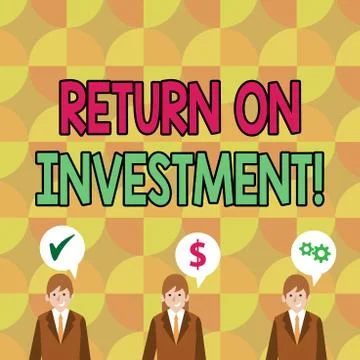 Conceptual hand writing showing Return On Investment. Business photo text 스톡 일러스트