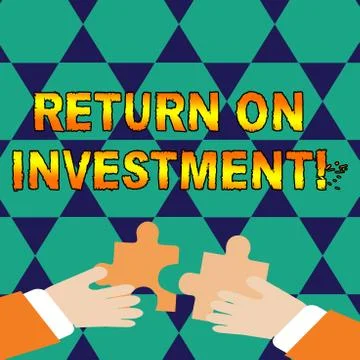 Conceptual hand writing showing Return On Investment. Business photo showcasing Illustrazione stock
