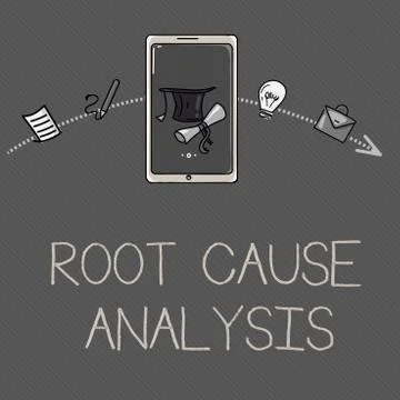 Conceptual hand writing showing Root Cause Analysis. Business photo showcasin Stock Illustration