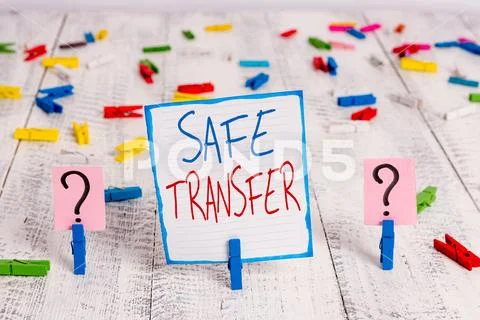 Conceptual hand writing showing Safe Transfer. Business photo showcasing Wire Stock Photos