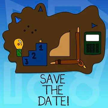 Conceptual hand writing showing Save The Date. Business photo text Systematized Stock Illustration