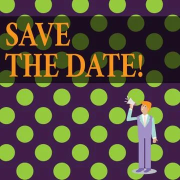 Conceptual hand writing showing Save The Date. Business photo text remember not Stock Illustration