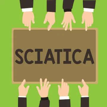 Conceptual hand writing showing Sciatica. Business photo showcasing Pain caused Stock Illustration