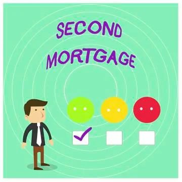 Conceptual hand writing showing Second Mortgage. Business photo showcasing lien Ilustración de archivo