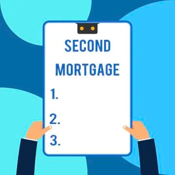Conceptual hand writing showing Second Mortgage. Business photo text lien on Ilustración de archivo