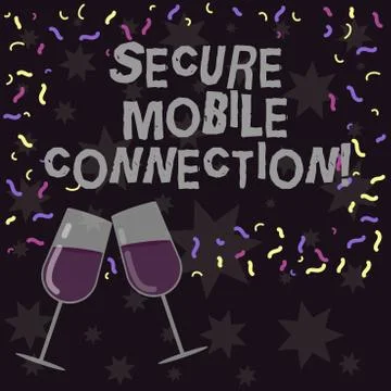 Conceptual hand writing showing Secure Mobile Connection. Business photo Illustrazione stock
