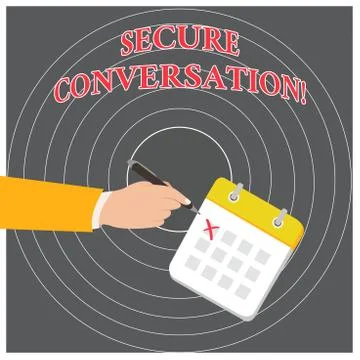 Conceptual hand writing showing Secure Conversation. Business photo text Secured Ilustración de archivo