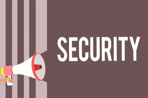 Conceptual hand writing showing Security. Business photo showcasing The state Stock Illustration