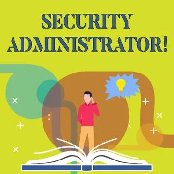 Conceptual hand writing showing Security Administrator. Business photo text 스톡 일러스트