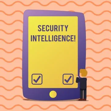 Conceptual hand writing showing Security Intelligence. Business photo showcasing Illustrazione stock