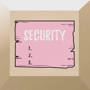 Conceptual hand writing showing Security. Business photo showcasing The state of Stock Illustration