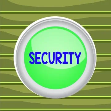 Conceptual hand writing showing Security. Business photo showcasing measures Stockillustratie