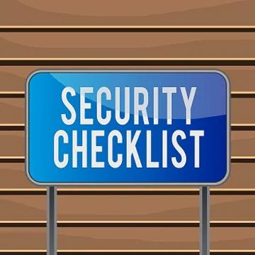 Conceptual hand writing showing Security Checklist. Business photo text Illustrazione stock