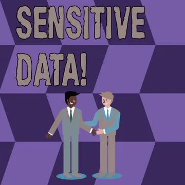 Conceptual hand writing showing Sensitive Data. Business photo showcasing 스톡 일러스트