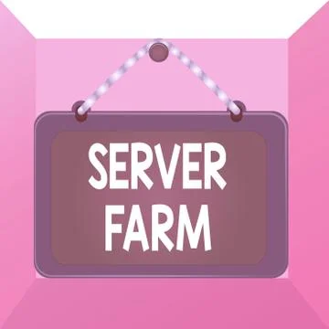 Conceptual hand writing showing Server Farm. Business photo text a group of Illustrazione stock