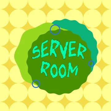 Conceptual hand writing showing Server Room. Business photo text a room used to Stock Illustration