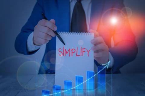 Conceptual hand writing showing Simplify. Business photo showcasing make Stock Photos