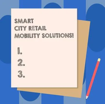 Conceptual hand writing showing Smart City Retail Mobility Solutions. Business Illustrazione stock