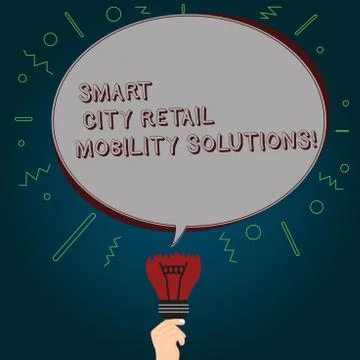 Conceptual hand writing showing Smart City Retail Mobility Solutions. Business Illustrazione stock