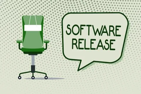 Conceptual hand writing showing Software Release. Business photo showcasing sum Stockillustratie
