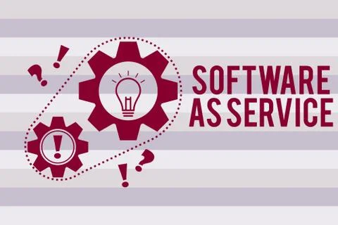 Conceptual hand writing showing Software As Service. Business photo text On 스톡 일러스트