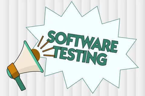 Conceptual hand writing showing Software Testing. Business photo showcasing Stock Illustration
