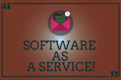 Conceptual hand writing showing Software As A Service. Business photo showcasing Stockillustratie