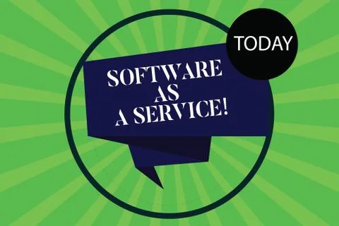 Conceptual hand writing showing Software As A Service. Business photo showcasing Stockillustratie