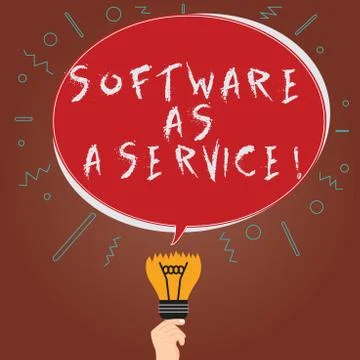 Conceptual hand writing showing Software As A Service. Business photo showcasing Illustrazione stock