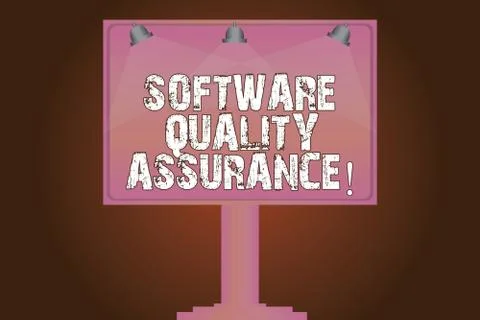 Conceptual hand writing showing Software Quality Assurance. Business photo text Illustrazione stock