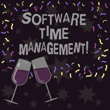 Conceptual hand writing showing Software Time Management. Business photo イラスト素材