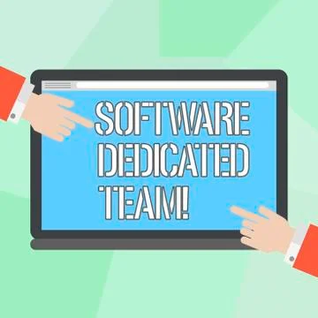 Conceptual hand writing showing Software Dedicated Team. Business photo Ilustração Stock