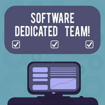 Conceptual hand writing showing Software Dedicated Team. Business photo Stock Illustration